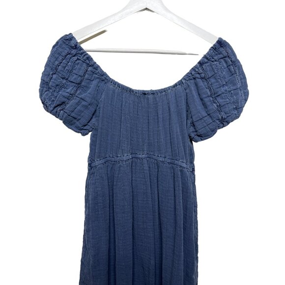 American Eagle Blue Chambray Puff Sleeve Square Neck Dress XS - Picture 11 of 12